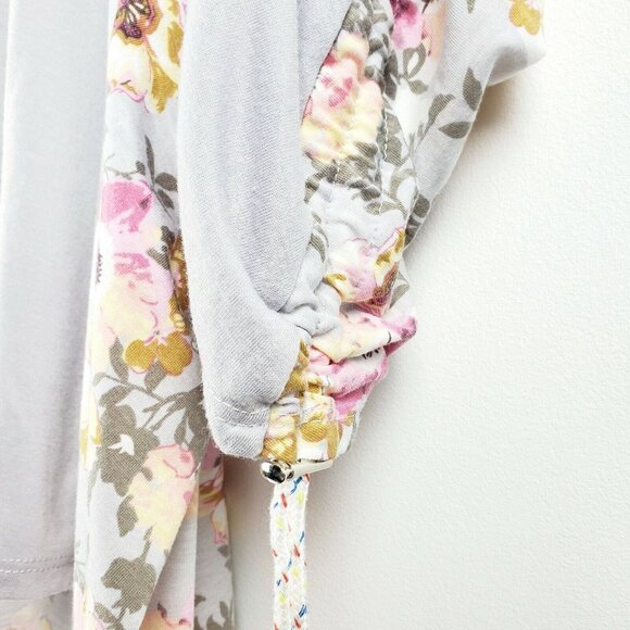 Umgee Women's Floral Hi Lo Oversize Peasant Top Toggle Cinching Sleeve Sz S EUC - Picture 4 of 9
